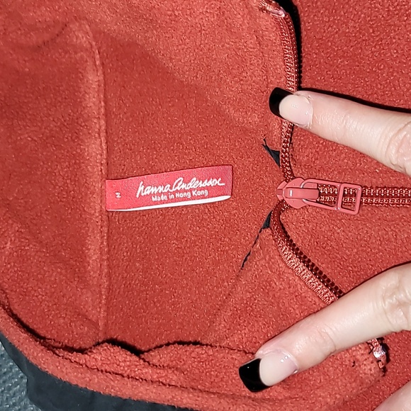 Hanna Andersson vest zip up burnt orange w black trim pockets nylon blend - Picture 3 of 4